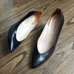 Monica Amalfi Black Leather Heels